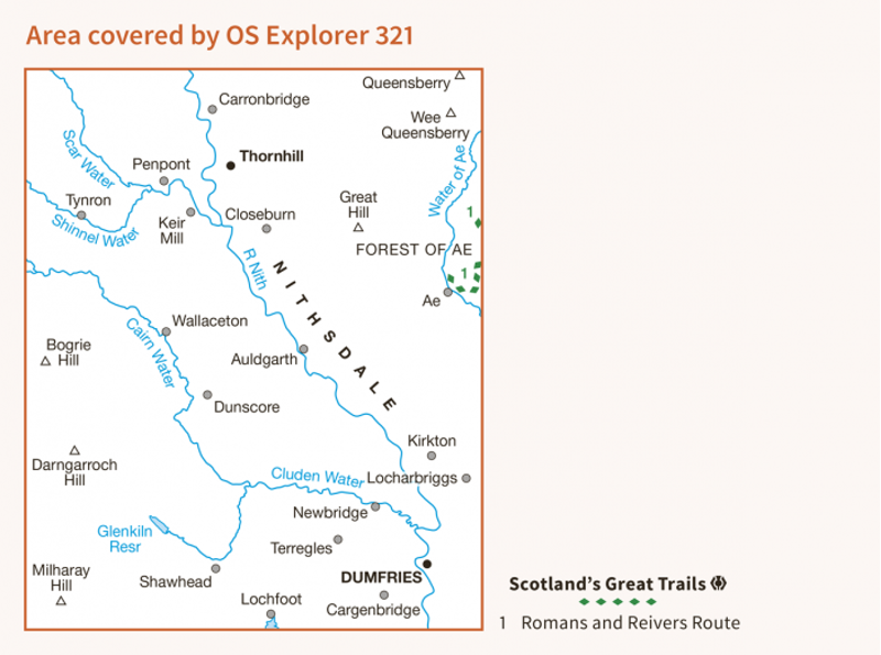 OS Explorer Map 321 - Nithsdale and Dumfries-1